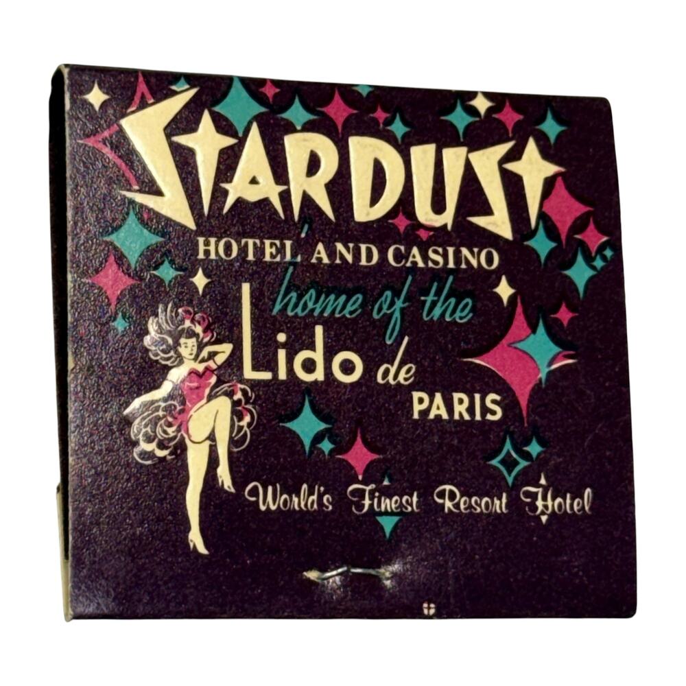 Stardust Hotel Casino Vegas Vintage Matchbook 1960s Showgirl Lido de Paris